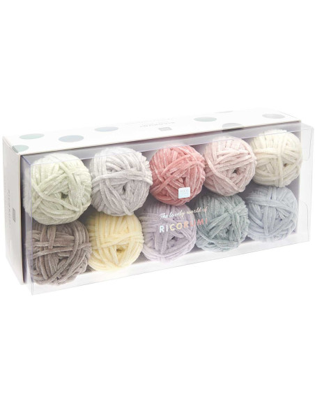 Caja de 10 ovillos de hilo Ricorumi Nilli Nilli Pastel