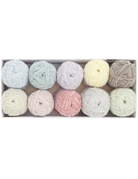 Caja de 10 ovillos de hilo Ricorumi Nilli Nilli Pastel
