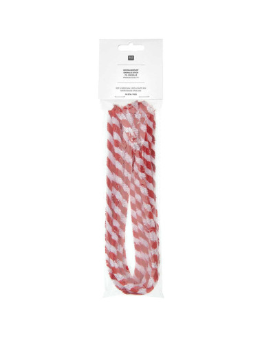 Hilos chenilla - Mixto rojo y blanco