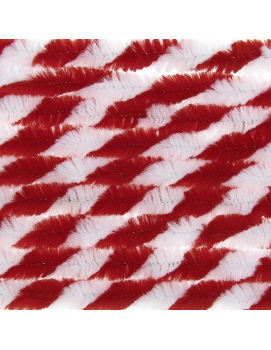 Hilos chenilla - Mixto rojo y blanco