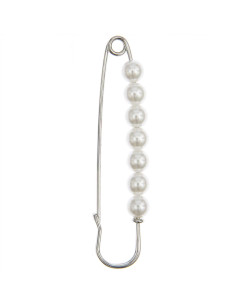 Alfiler de kilt 76 mm - Plata con perlas 2