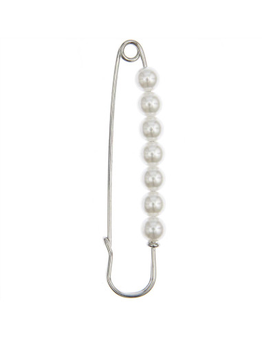 Alfiler de kilt 76 mm - Plata con perlas