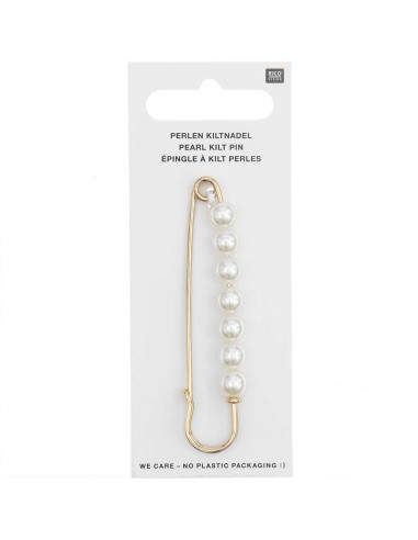 Alfiler de kilt 76 mm - Oro con perlas