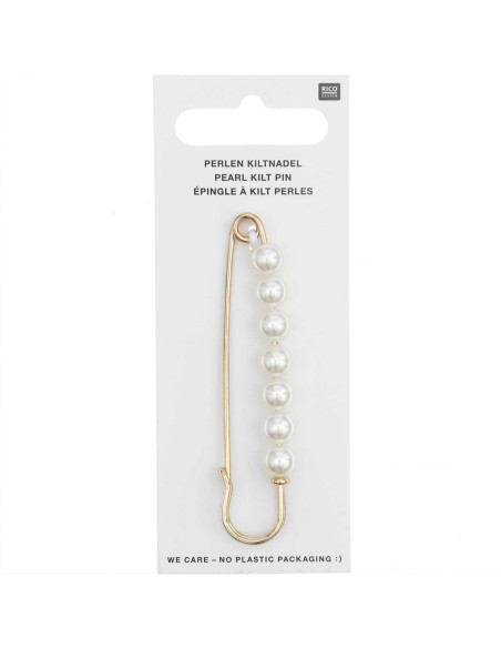 Alfiler de kilt 76 mm - Oro con perlas