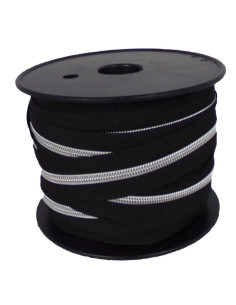 Cierre de nylon 5 mm lurex - Negro y plata