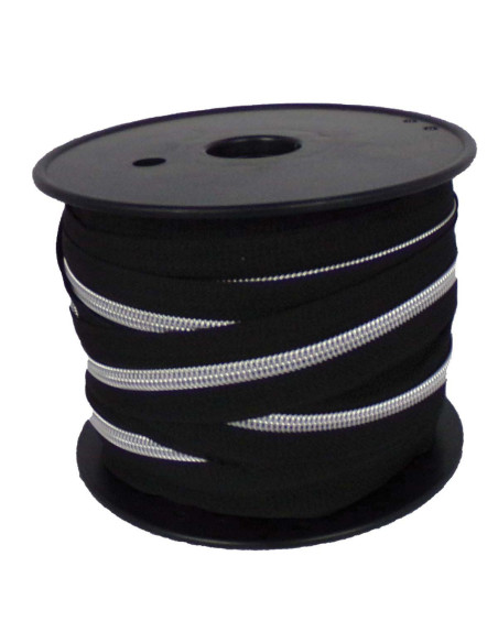 Cierre de nylon 5 mm lurex - Negro y plata