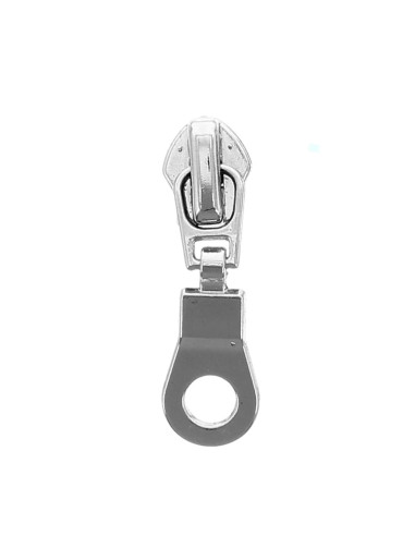 Cursor para cierre de nylon de 5 mm - Plata