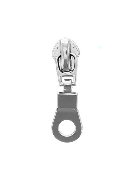 Cursor para cierre de nylon de 5 mm - Plata