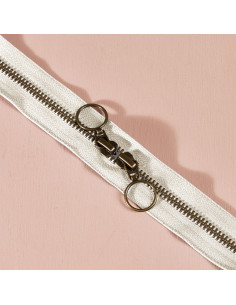 Cierre de doble cursor de latón Off White 60 cm - Atelier Brunette