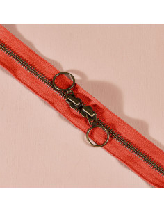 Cierre de doble cursor de latón Tangerine 60 cm - Atelier Brunette
