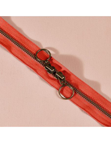 Cierre de doble cursor de latón Tangerine 60 cm - Atelier Brunette