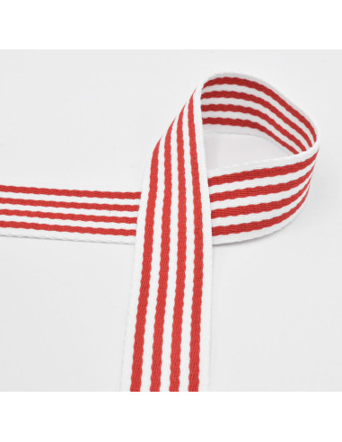 Correa rayada para bolso - Rojo