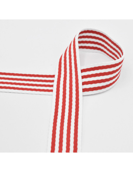 Correa rayada para bolso - Rojo