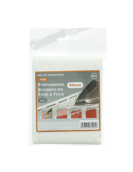 Entretela para borde rápido Perfobande 40 mm - Blanco