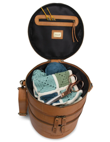 Bolsa de almacenamiento de cuero para tejido Muud Bturn - Whisky