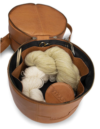 Bolsa de almacenamiento de cuero para tejido Muud Bturn - Whisky