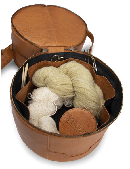 Bolsa de almacenamiento de cuero para tejido Muud Bturn - Whisky