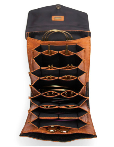 Estuche de almacenamiento de cuero para agujas intercambiables Muud Betina - Whisky