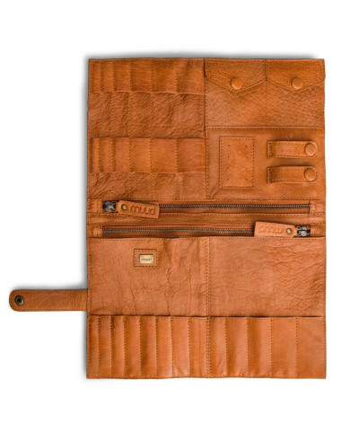 Estuche de almacenamiento de cuero para ganchos y agujas intercambiables Muud Billie - Whisky