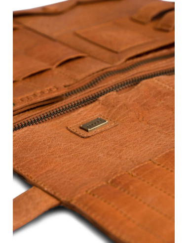 Estuche de almacenamiento de cuero para ganchos y agujas intercambiables Muud Billie - Whisky