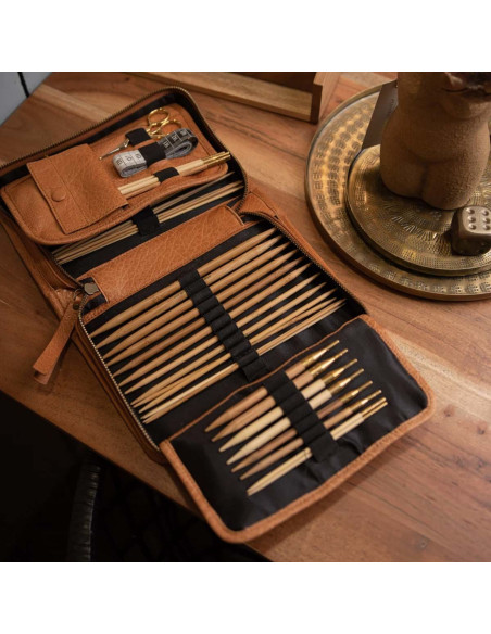 Estuche de almacenamiento de cuero para agujas intercambiables Muud Effi - Whisky