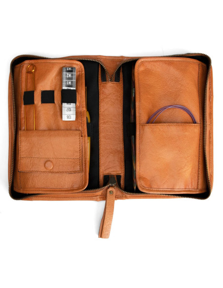 Estuche de almacenamiento de cuero para agujas intercambiables Muud Effi - Whisky