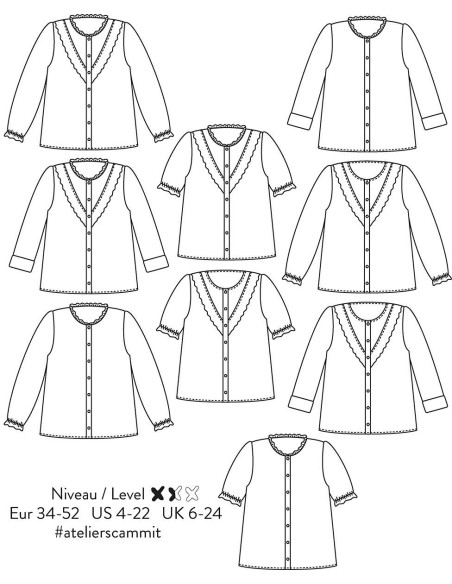 Patrón de blusa Diapason - Atelier Scämmit