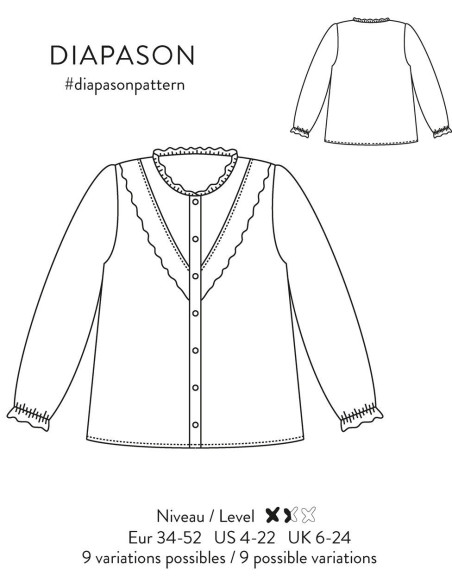 Patrón de blusa Diapason - Atelier Scämmit