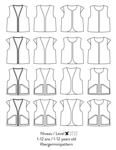 Patrón de chaleco o chaqueta Berger Mini - Atelier Scämmit