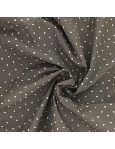 Tejido popelina de algodón con lunares - Topo