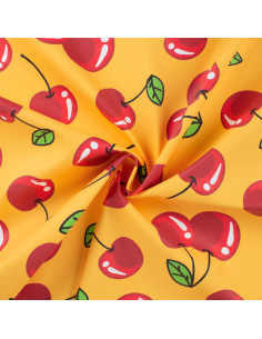 Tela de lona impermeable para chubasquero - Cerezas
