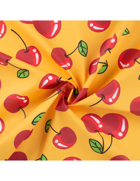 Tela de lona impermeable para chubasquero - Cerezas