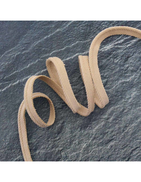 Cordón de terciopelo de canalé - Beige