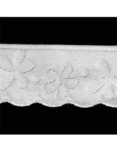 Elástico lencería estilo encaje flores estilizadas blanco 2