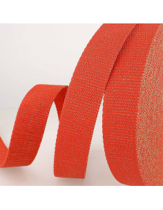 Correa de bolso de lurex - Rojo y dorado