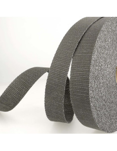 Correa de bolso lurex - Antracita y plata