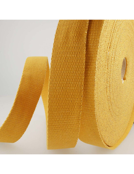 Correa de bolso de lurex - Mostaza y oro