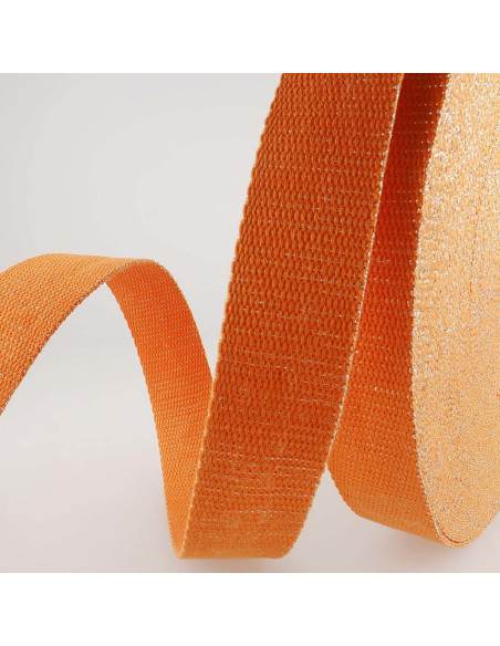Correa de bolso lurex - Naranja y plata