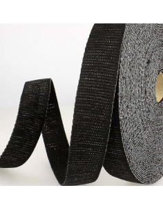 Correa de bolso lurex - Negro y plata
