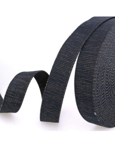 Correa de bolso lurex - Marino y oro