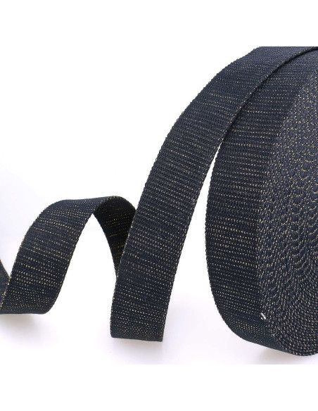 Correa de bolso lurex - Marino y oro