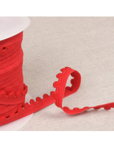 Elástico con pompones - Rojo
