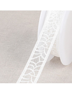 Guipur fino vegetal - Blanco