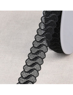 Guipur fino ondas - Negro