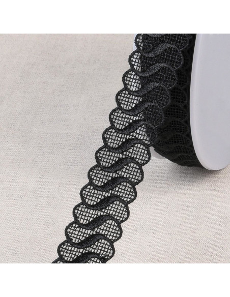 Guipur fino ondas - Negro