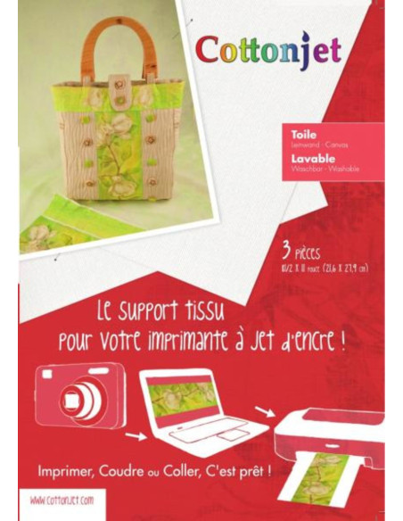 3 hojas de Cottonjet para coser en lienzo