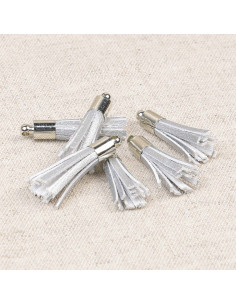 Set de 6 mini pompones - Plata