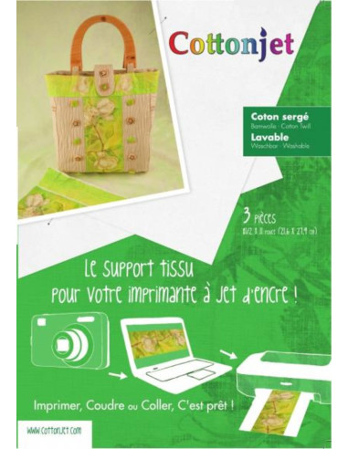 3 hojas de Cottonjet para coser algodón sarga