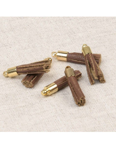 Set de 6 mini pompones - Marrón