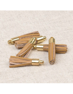 Set de 6 mini pompones - Camel
